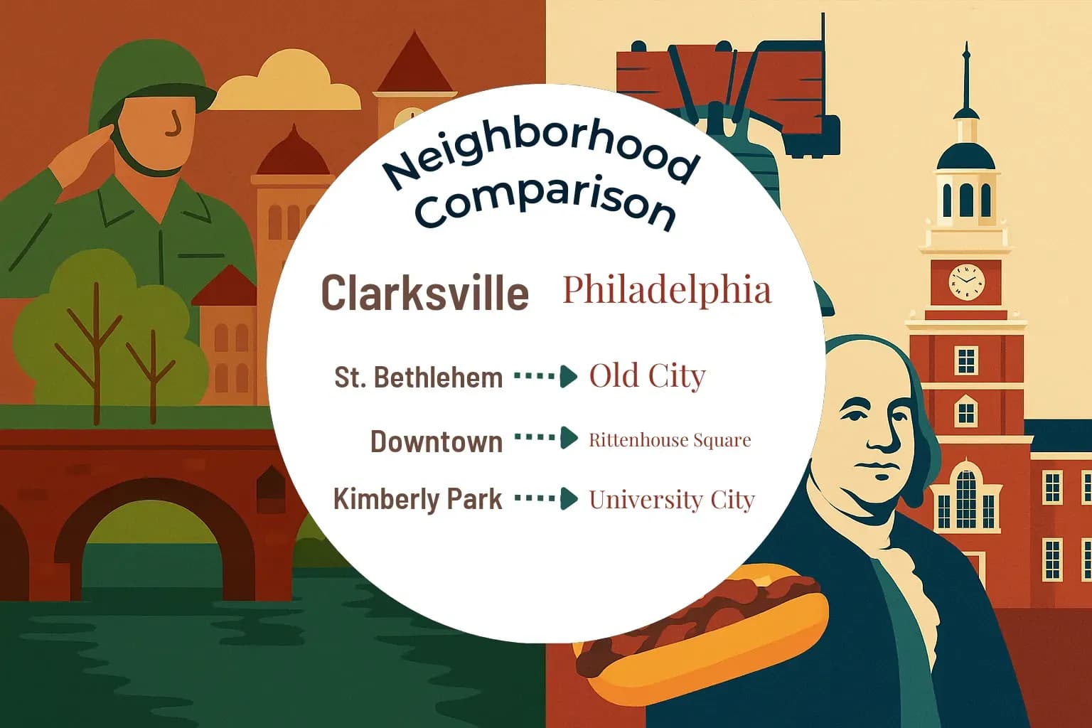Clarksville vs Philadelphia Neighborhood Comparison