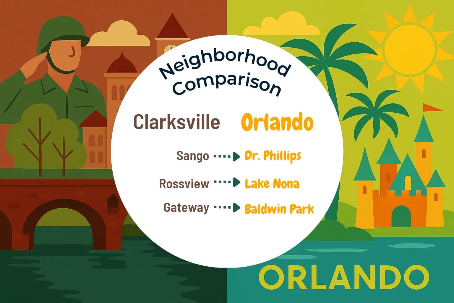 Clarksville vs Orlando Neighborhood Comparison