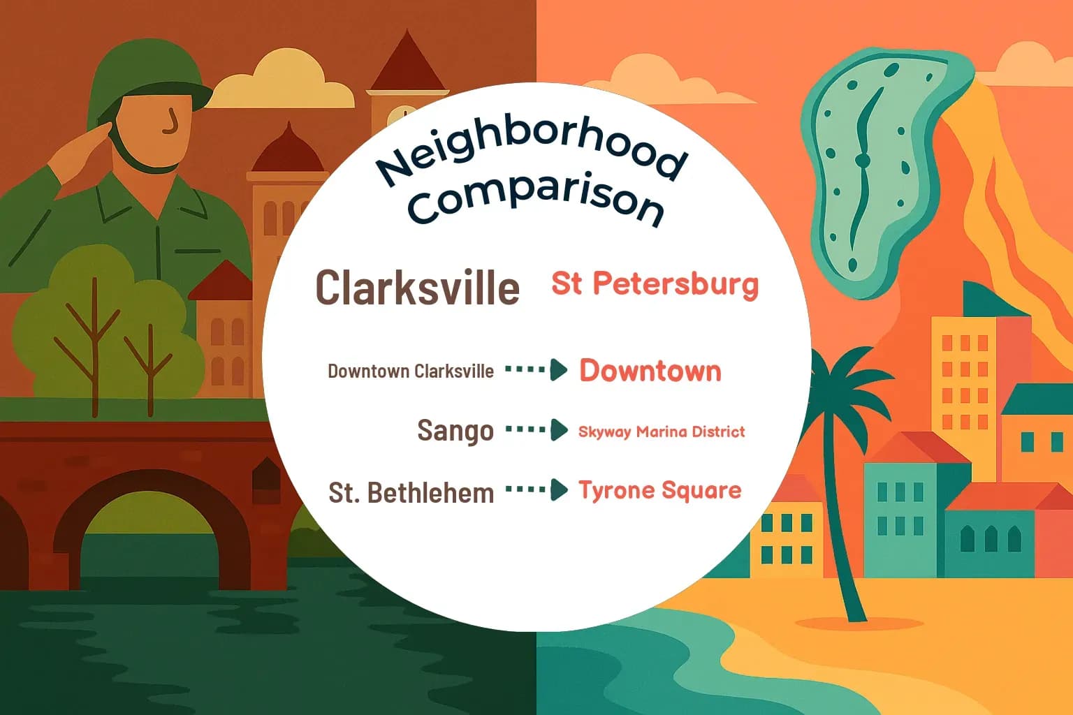 Clarksville vs St. Petersburg Neighborhood Comparison