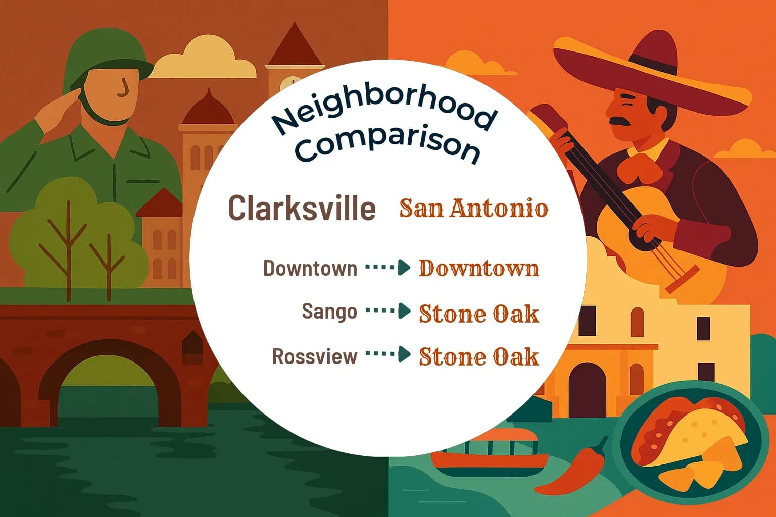 Clarksville vs San Antonio Neighborhood Comparison