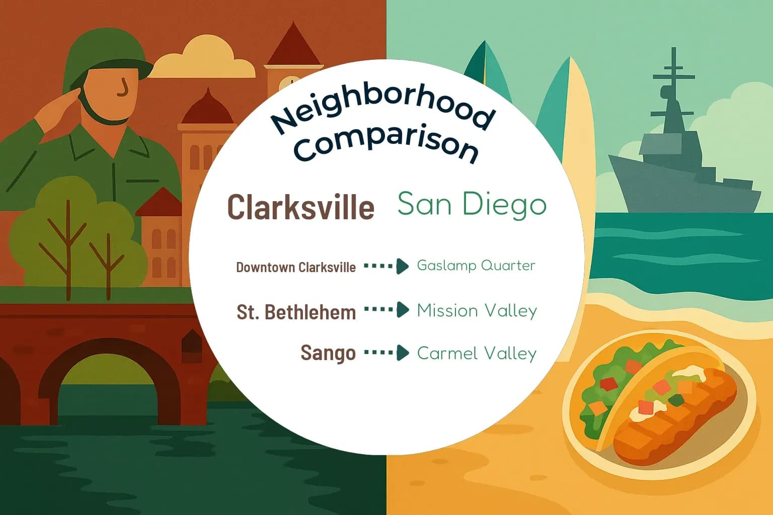 Clarksville vs San Diego Neighborhood Comparison