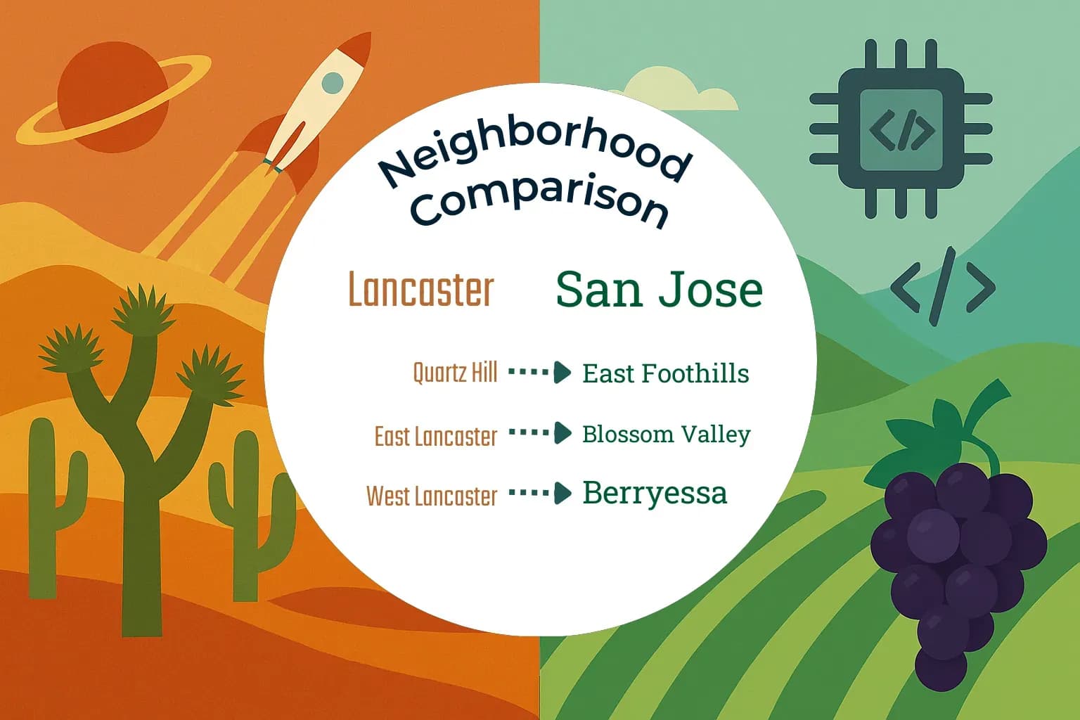 Lancaster vs San Jose Neighborhood Comparison