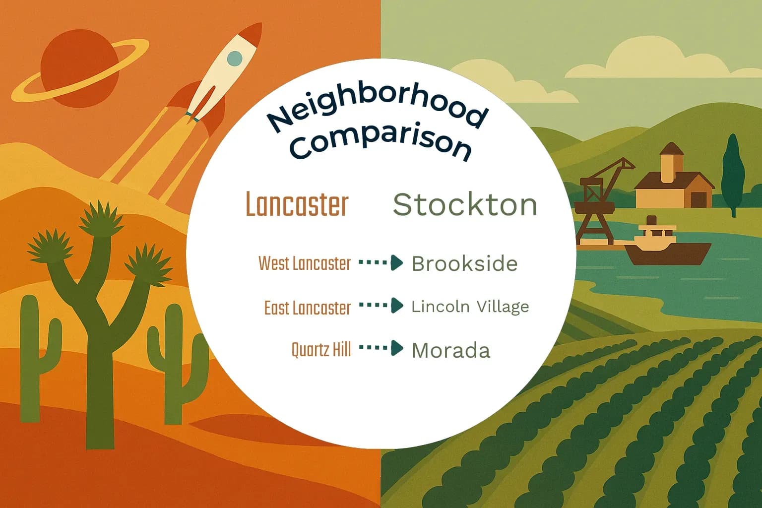 Lancaster vs Stockton Neighborhood Comparison