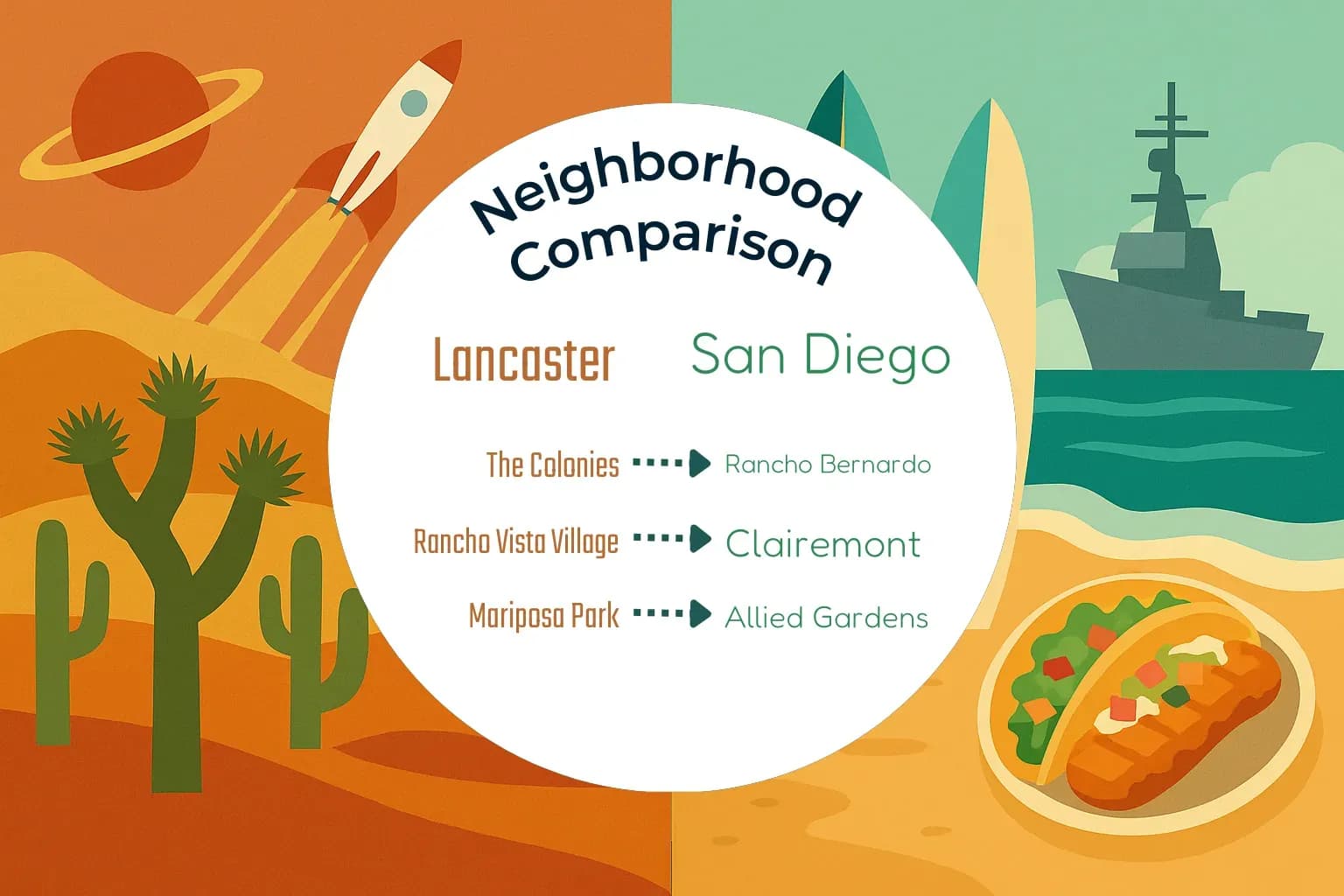 Lancaster vs San Diego Neighborhood Comparison