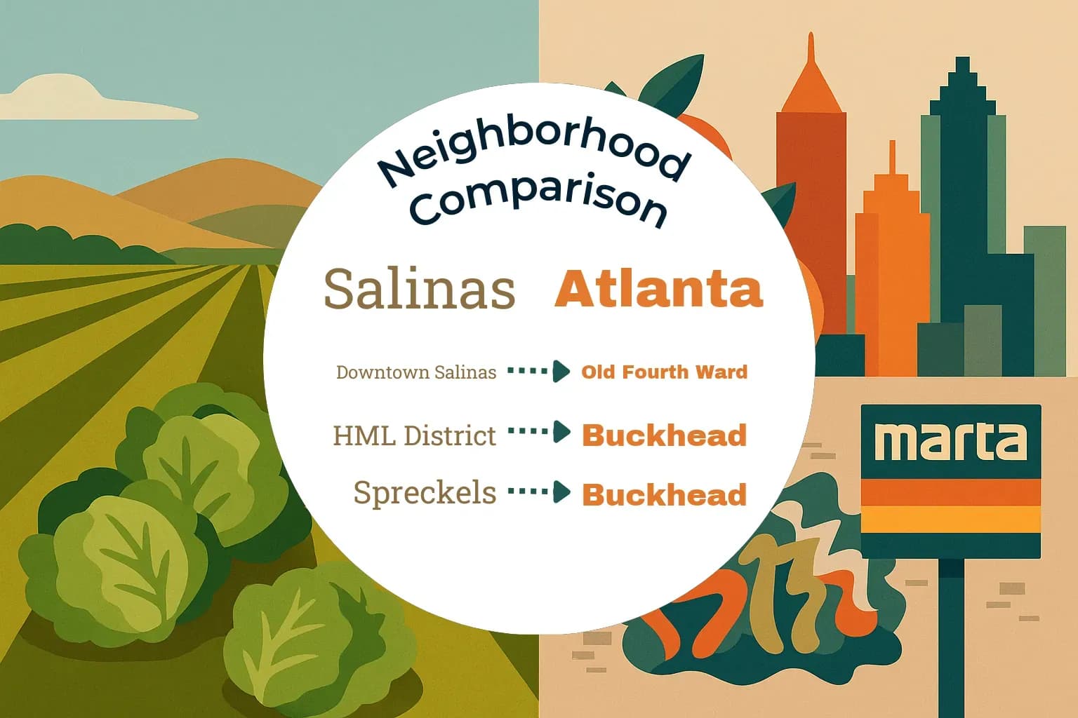 Salinas vs Atlanta Neighborhood Comparison