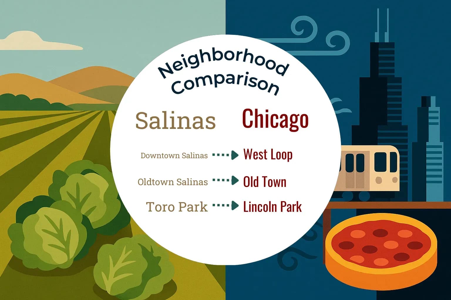 Salinas vs Chicago Neighborhood Comparison