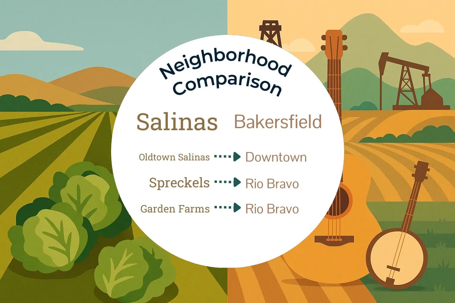 Salinas vs Bakersfield Neighborhood Comparison
