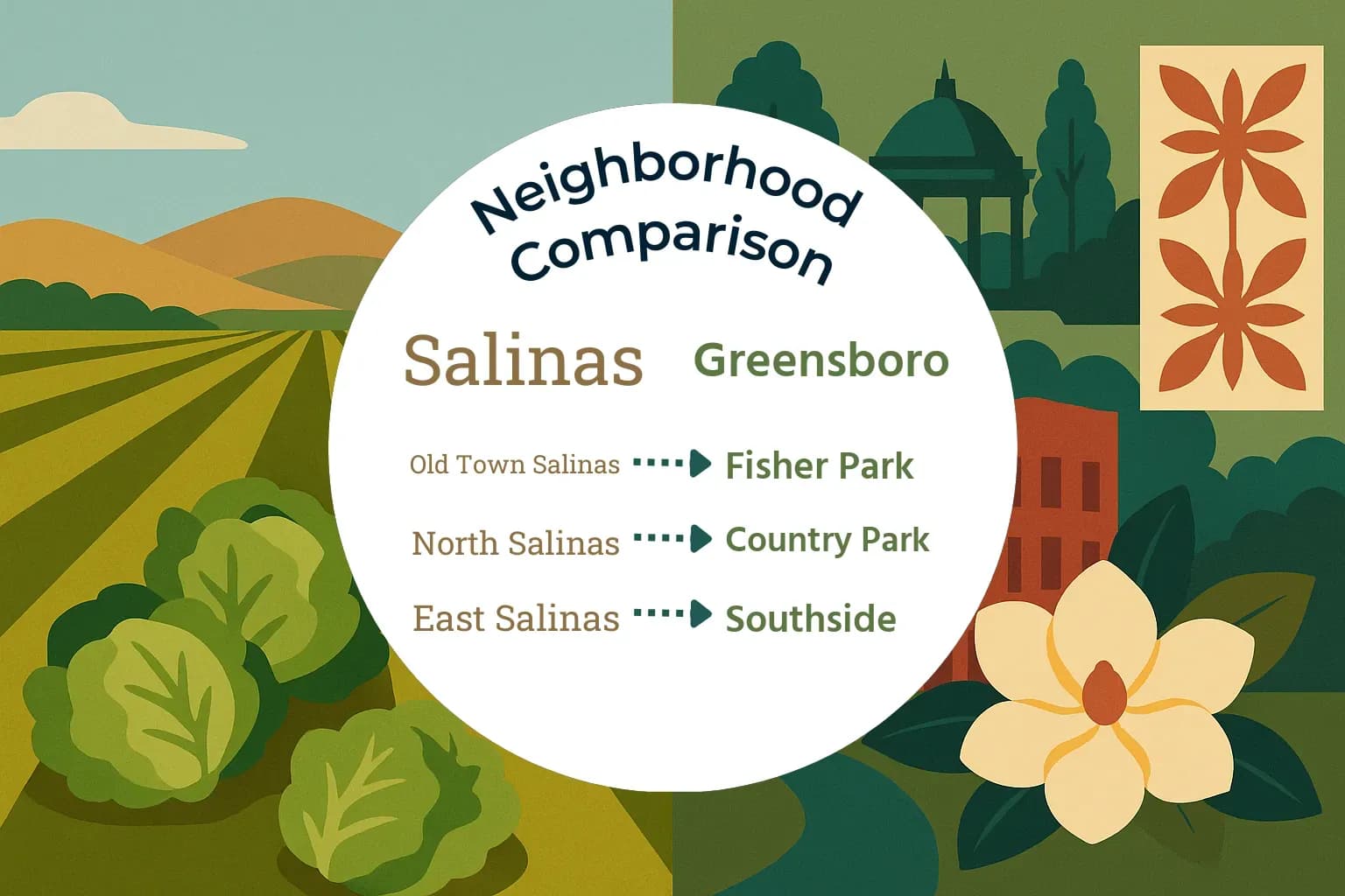 Salinas vs Greensboro Neighborhood Comparison