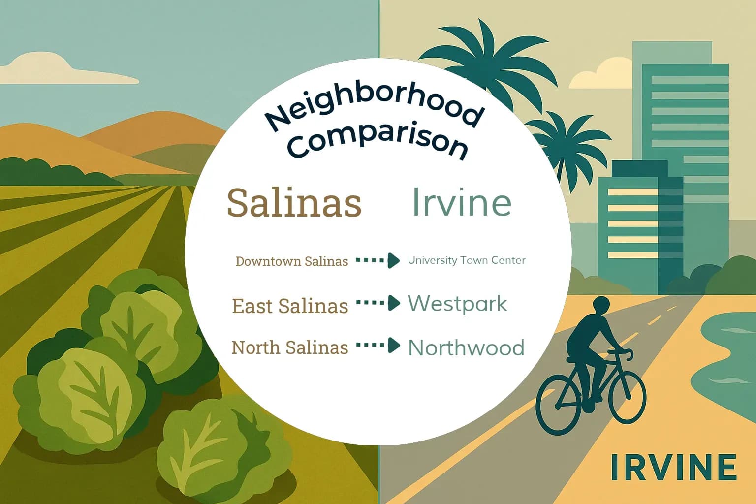 Salinas vs Irvine Neighborhood Comparison