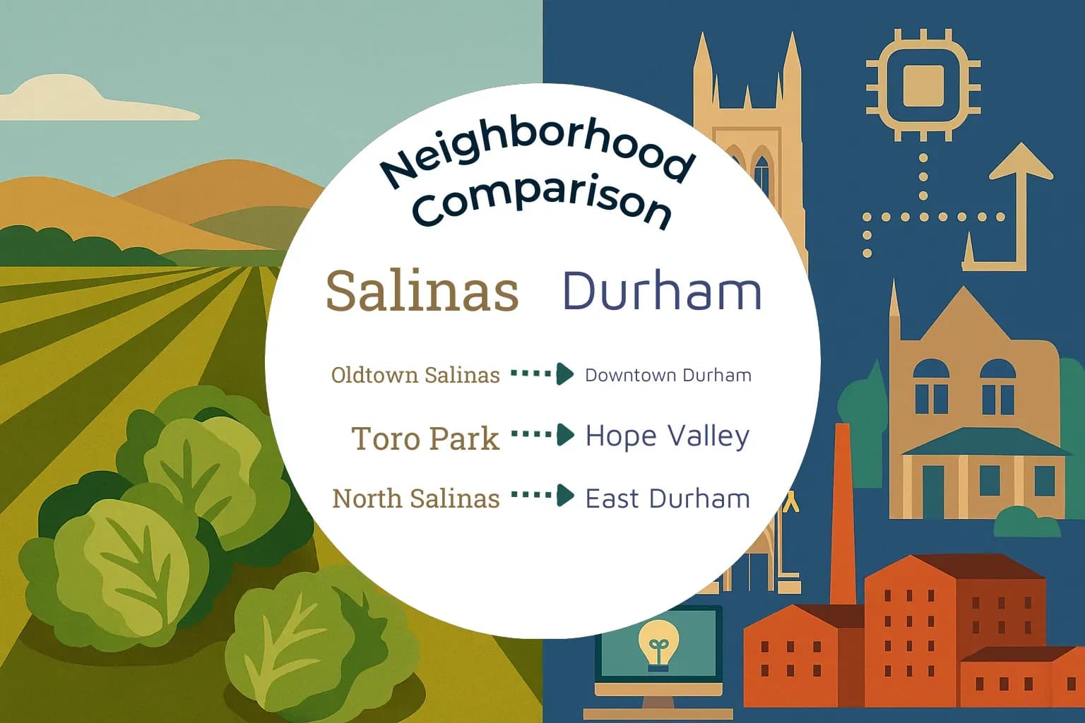 Salinas vs Durham Neighborhood Comparison