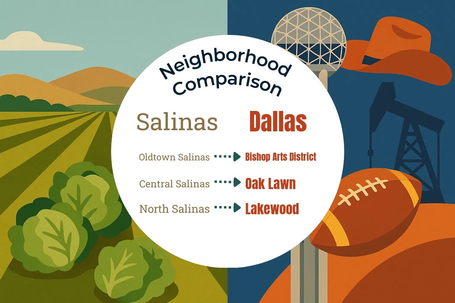 Salinas vs Dallas Neighborhood Comparison