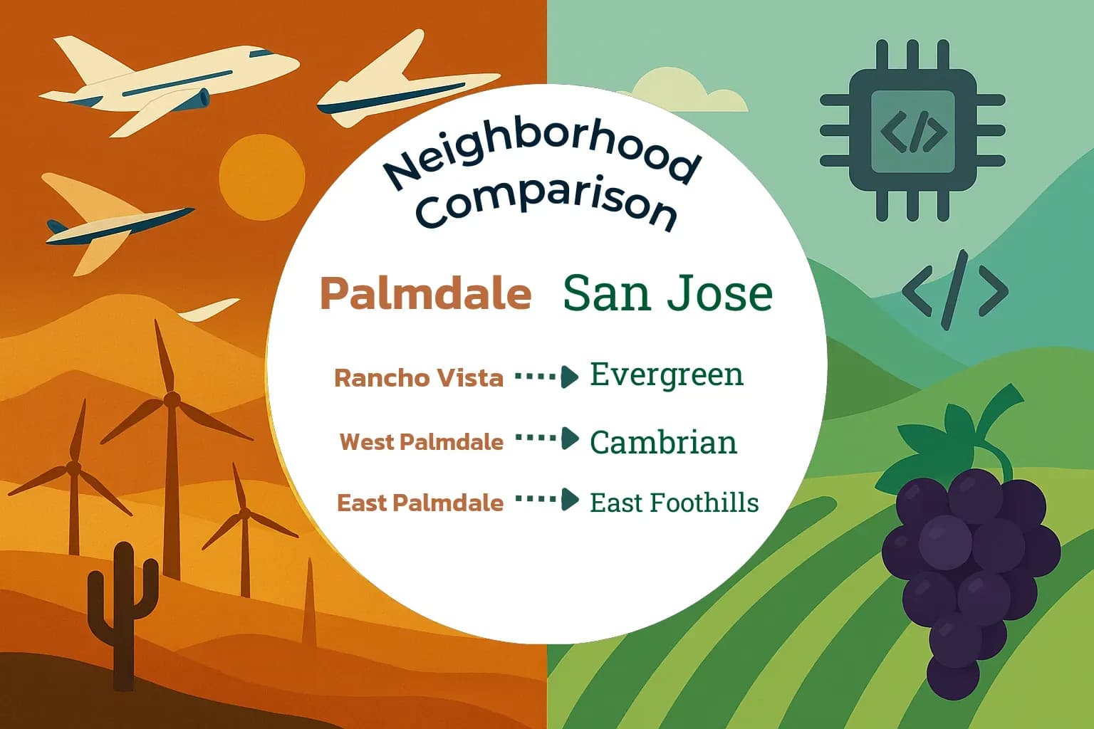Palmdale vs San Jose Neighborhood Comparison