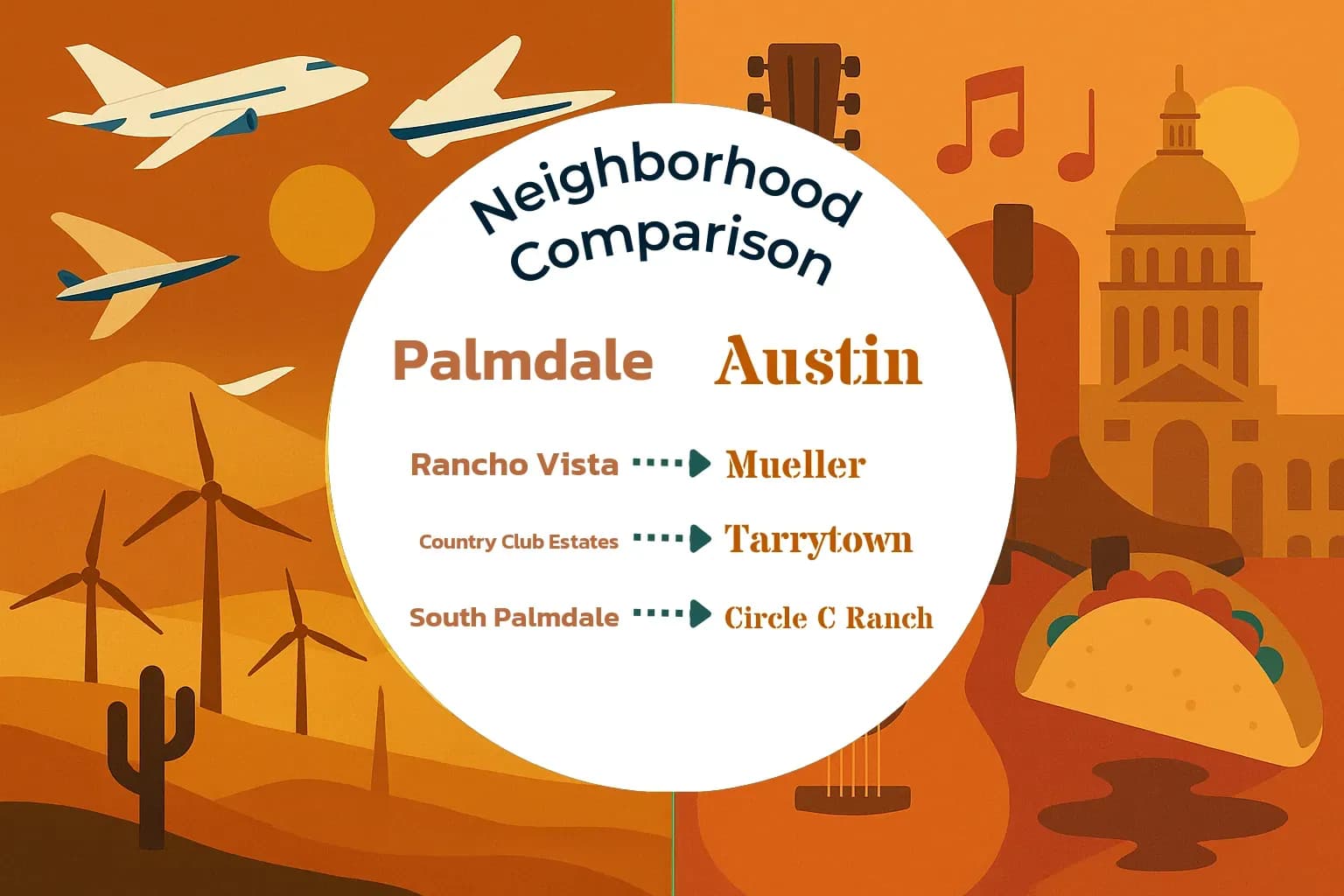 Palmdale vs Austin Neighborhood Comparison