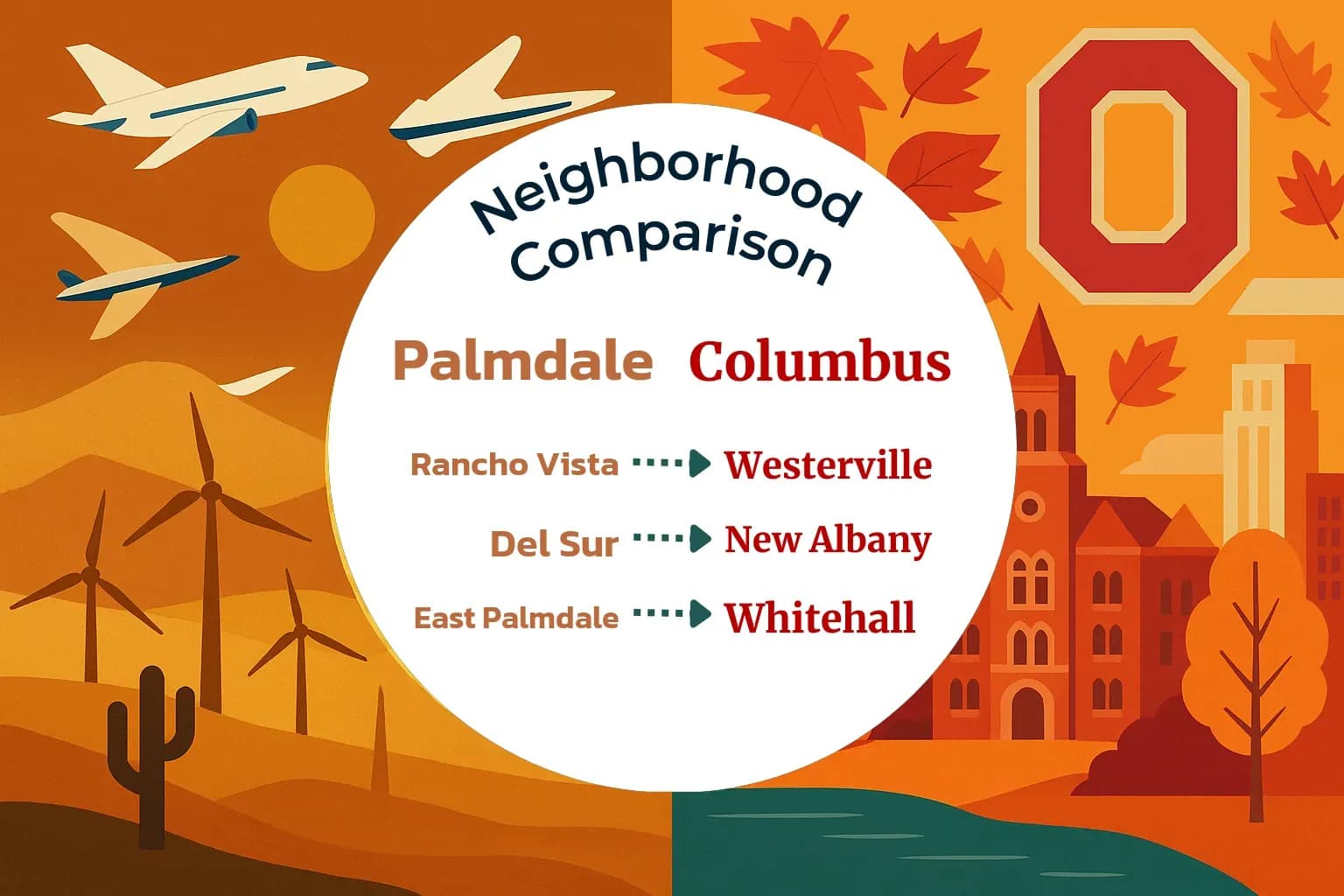 Palmdale vs Columbus Neighborhood Comparison