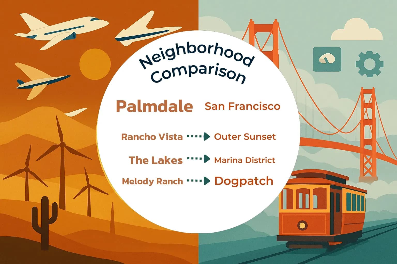 Palmdale vs San Francisco Neighborhood Comparison