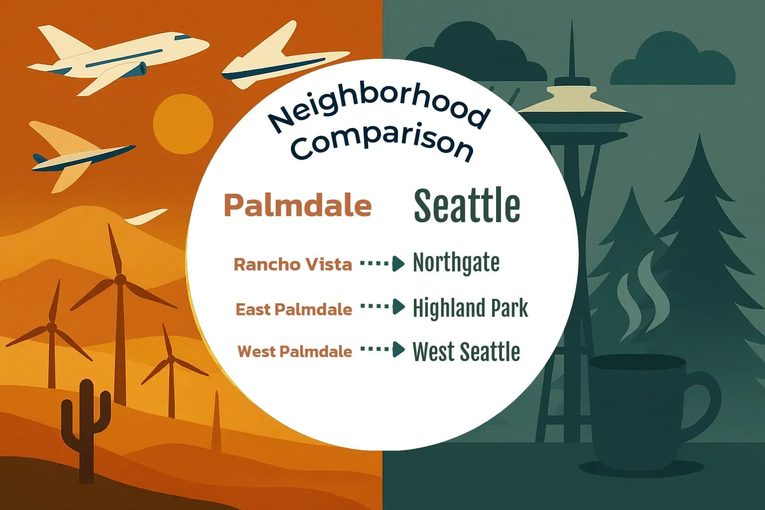 Palmdale vs Seattle Neighborhood Comparison