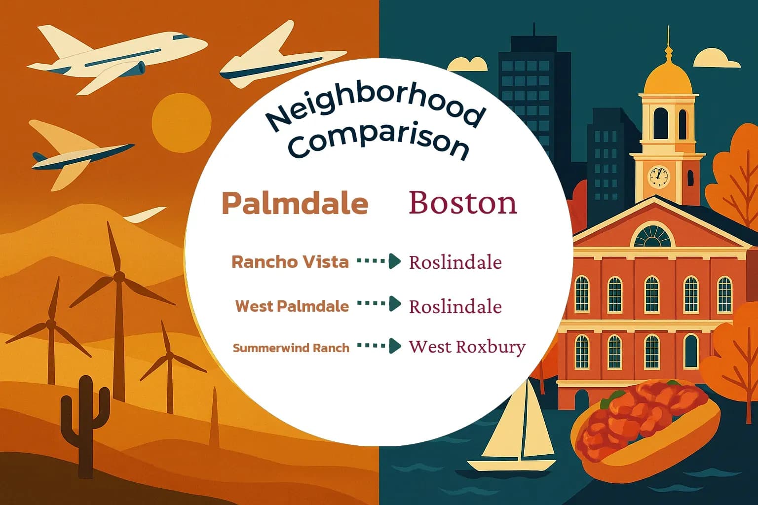 Palmdale vs Boston Neighborhood Comparison