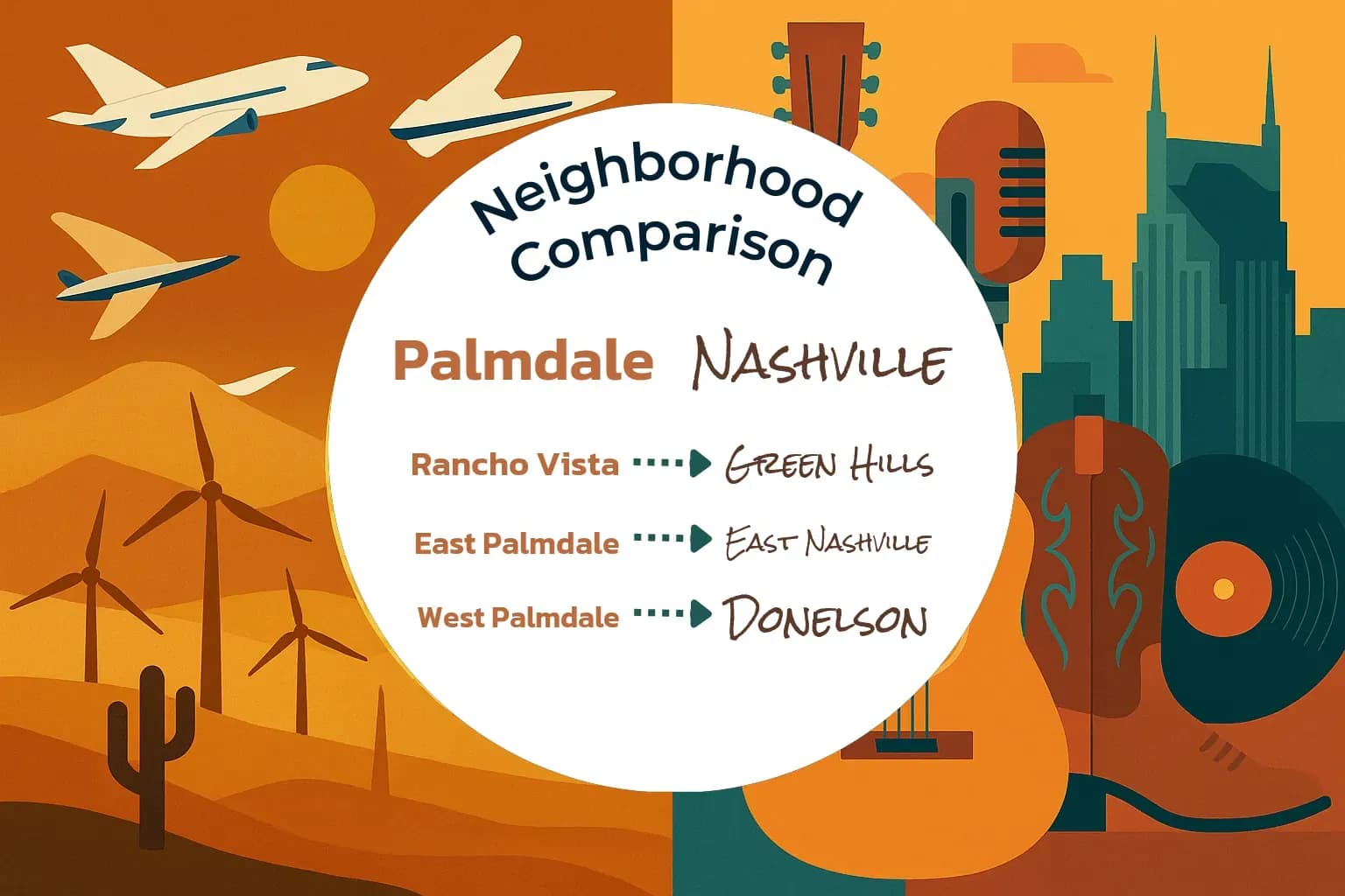 Palmdale vs Nashville Neighborhood Comparison