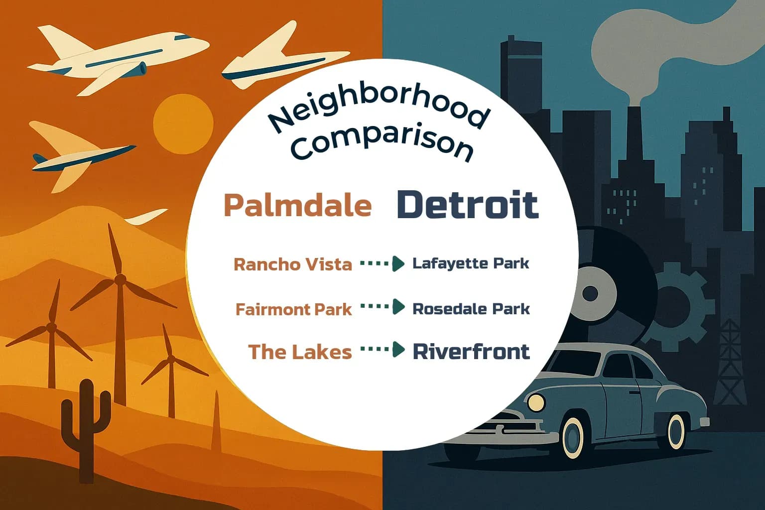 Palmdale vs Detroit Neighborhood Comparison