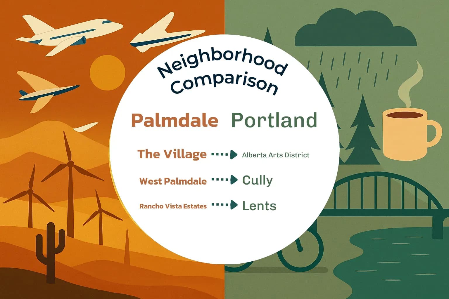 Palmdale vs Portland Neighborhood Comparison