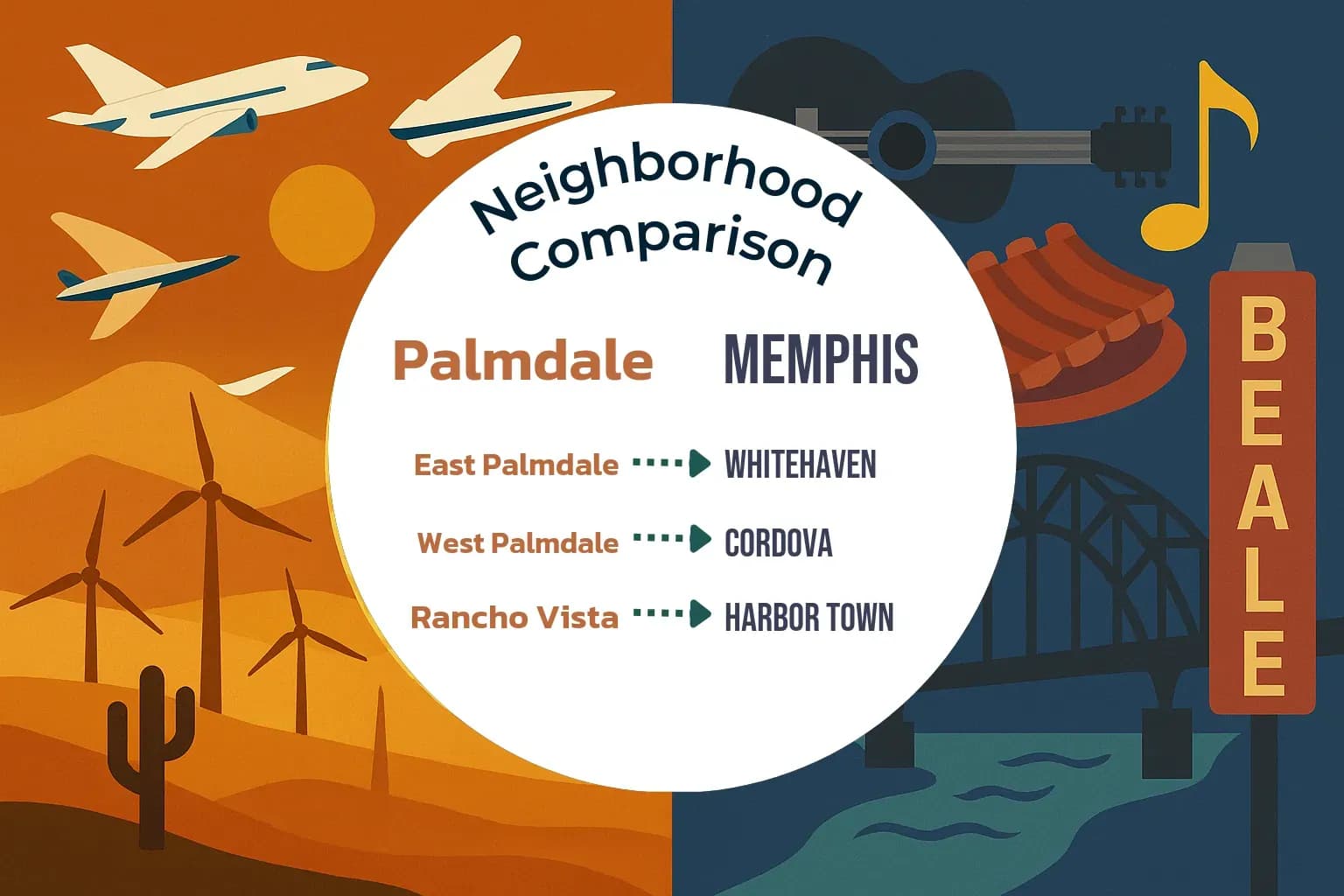 Palmdale vs Memphis Neighborhood Comparison