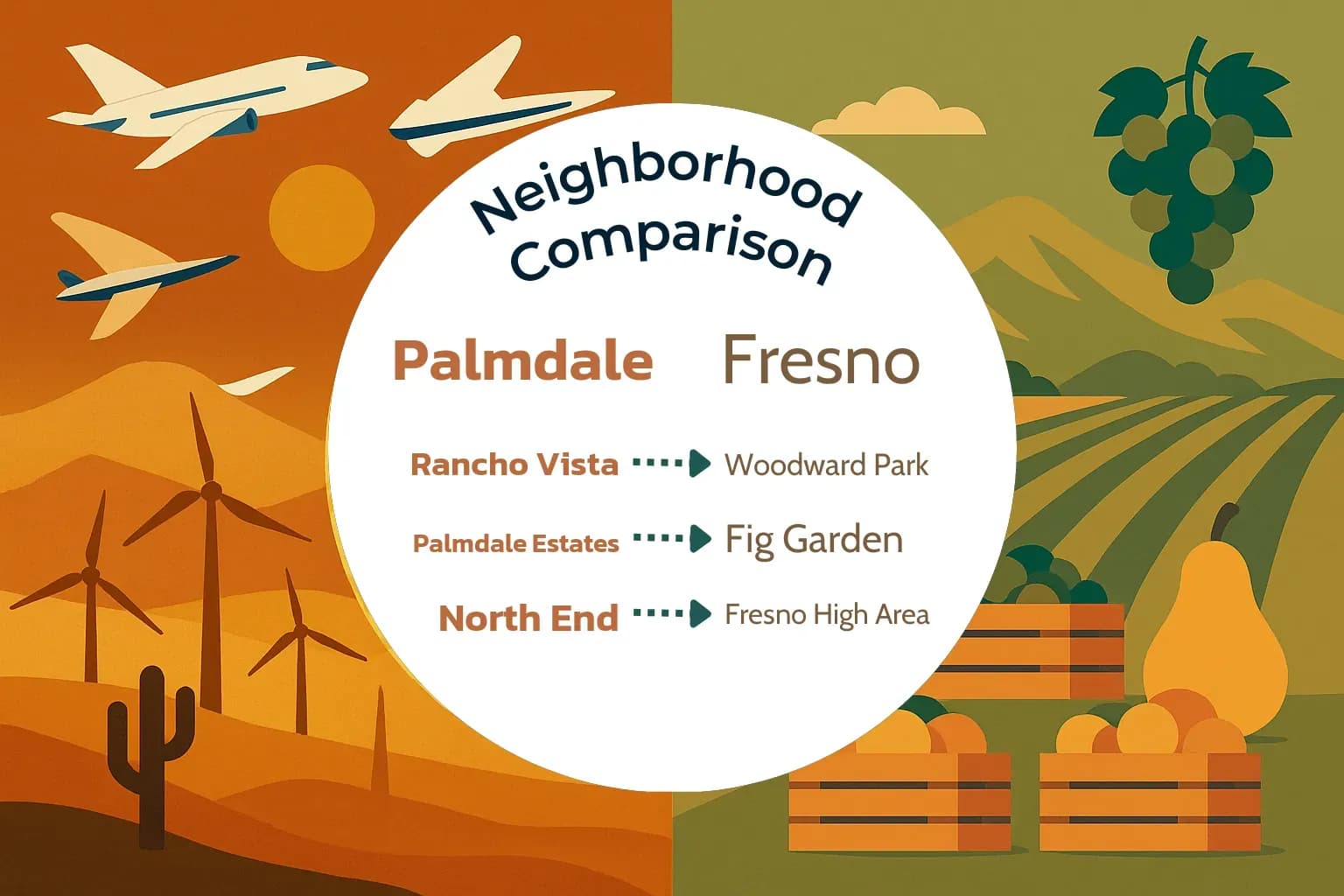 Palmdale vs Fresno Neighborhood Comparison