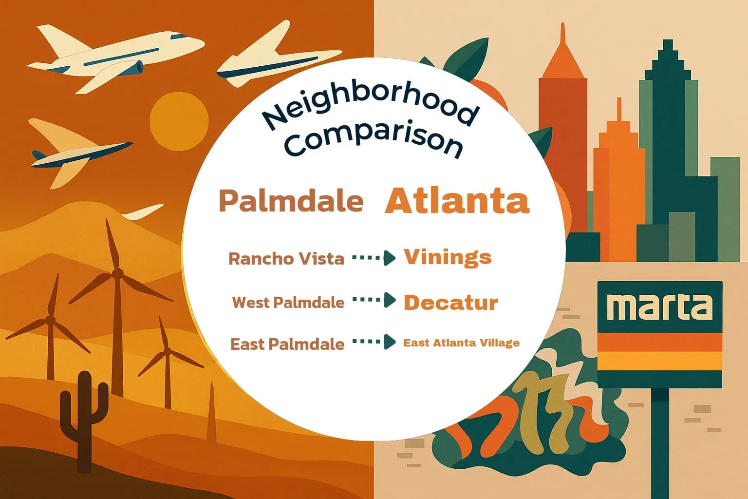 Palmdale vs Atlanta Neighborhood Comparison
