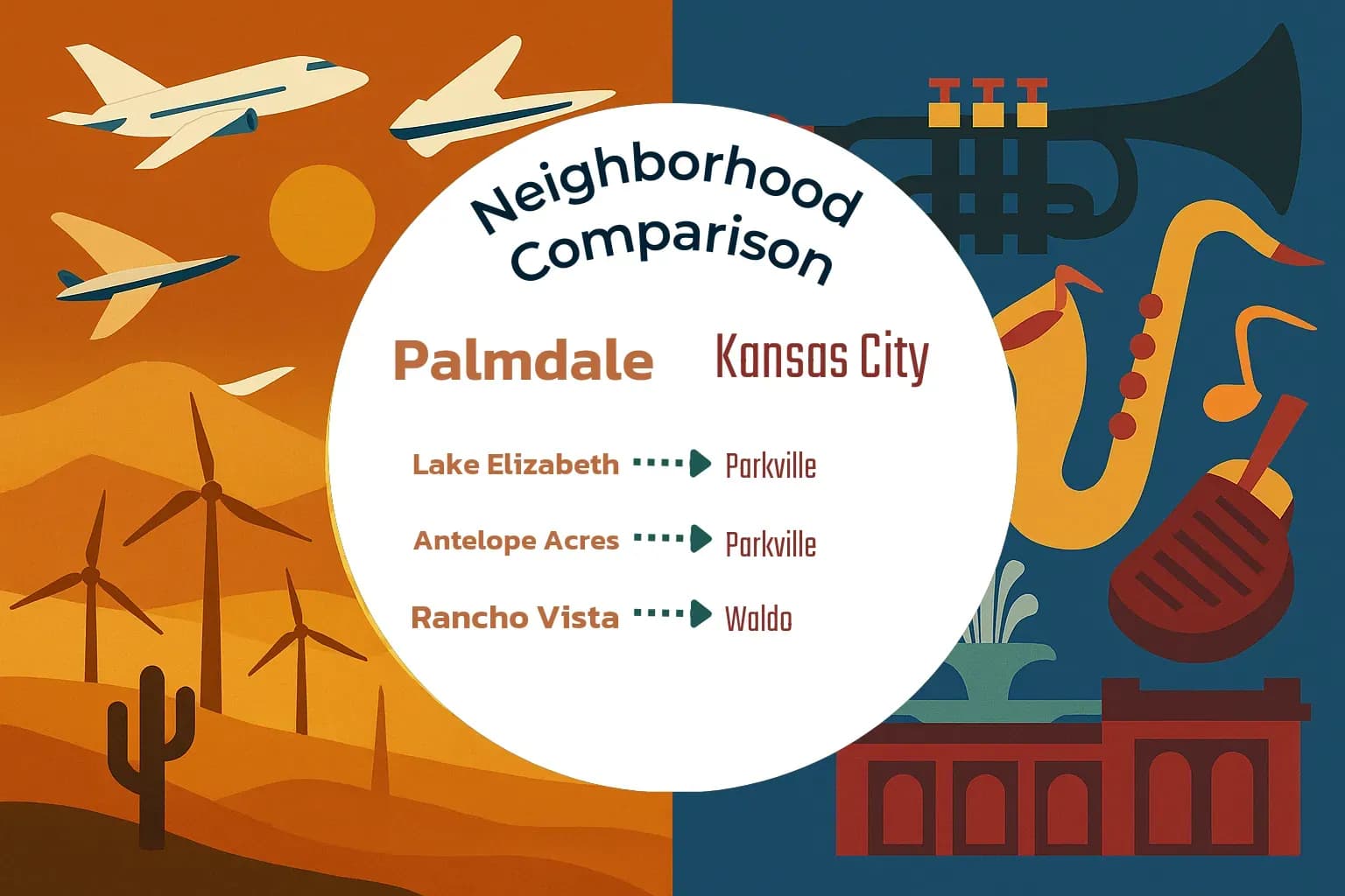 Palmdale vs Kansas City Neighborhood Comparison