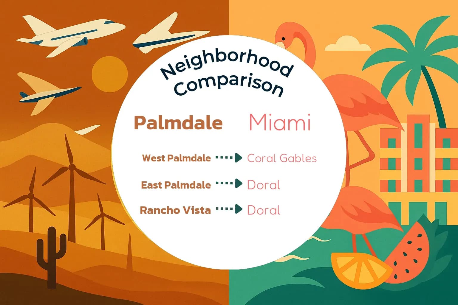 Palmdale vs Miami Neighborhood Comparison