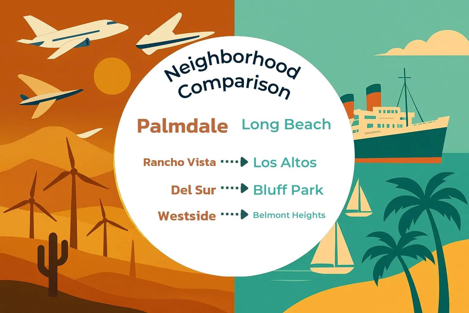 Palmdale vs Long Beach Neighborhood Comparison