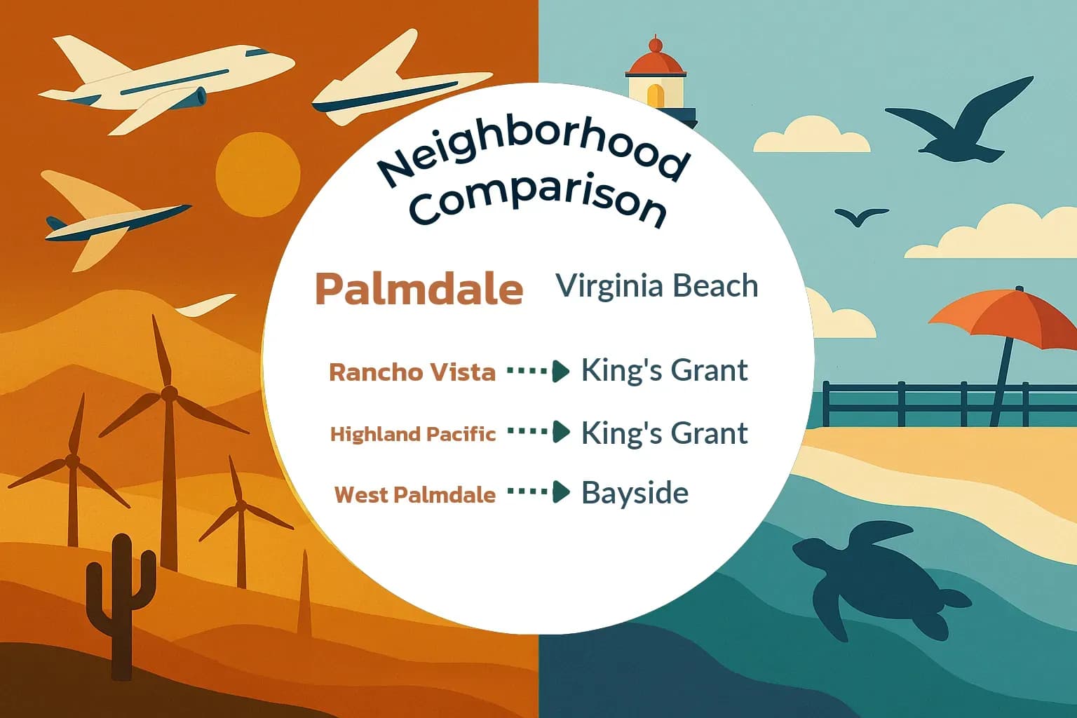 Palmdale vs Virginia Beach Neighborhood Comparison