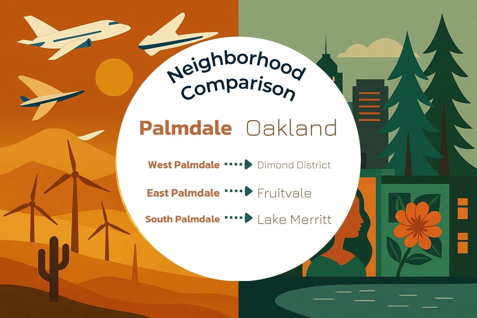 Palmdale vs Oakland Neighborhood Comparison