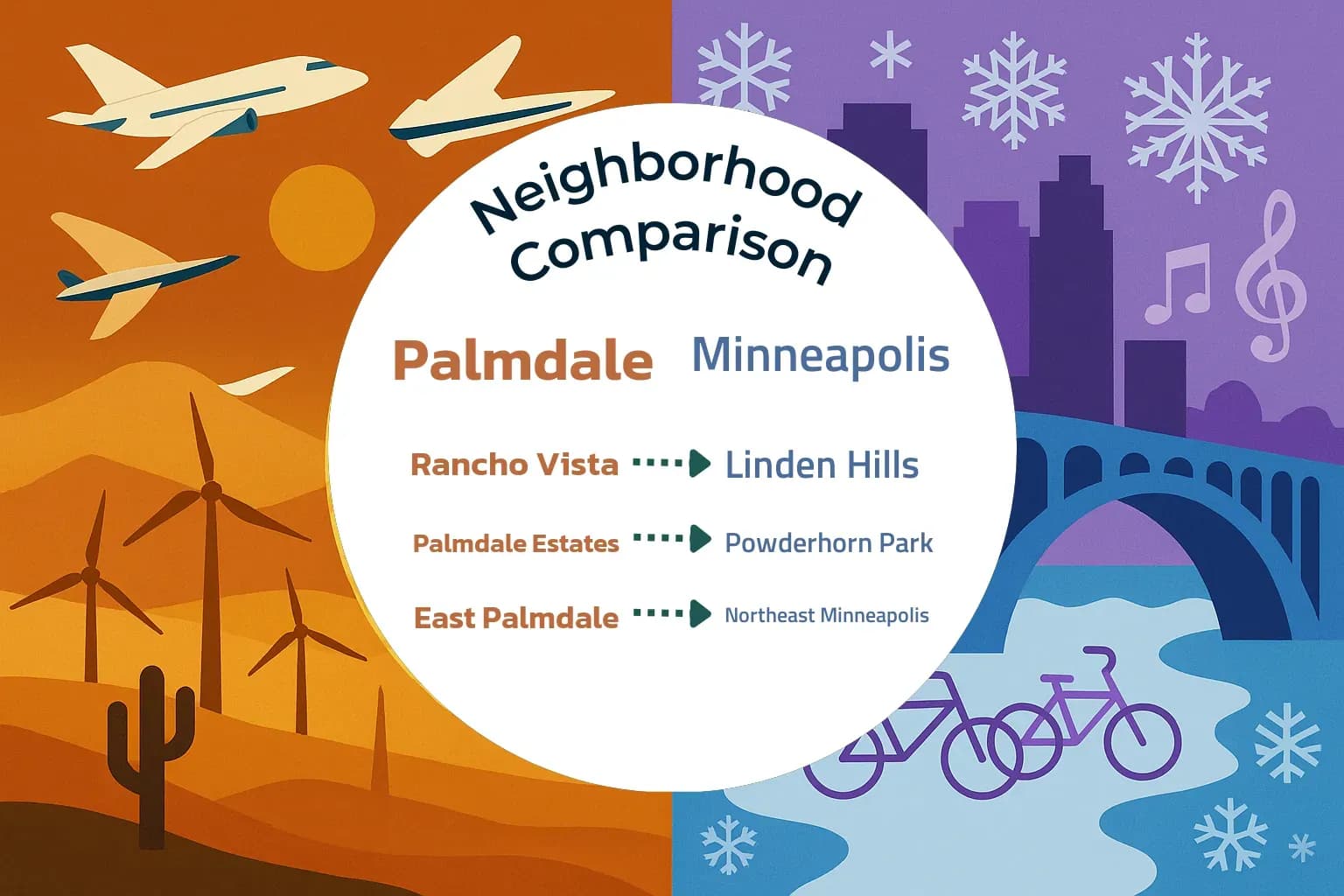 Palmdale vs Minneapolis Neighborhood Comparison