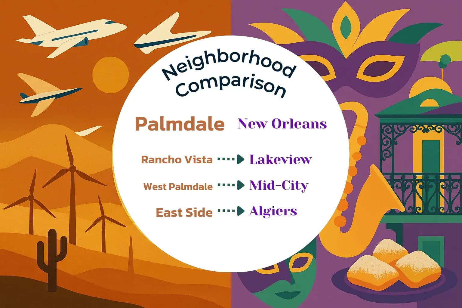 Palmdale vs New Orleans Neighborhood Comparison