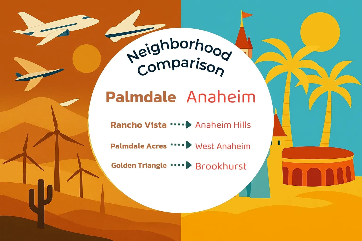 Palmdale vs Anaheim Neighborhood Comparison