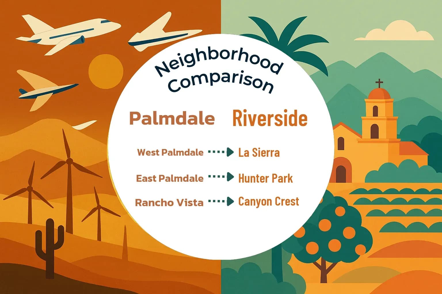 Palmdale vs Riverside Neighborhood Comparison