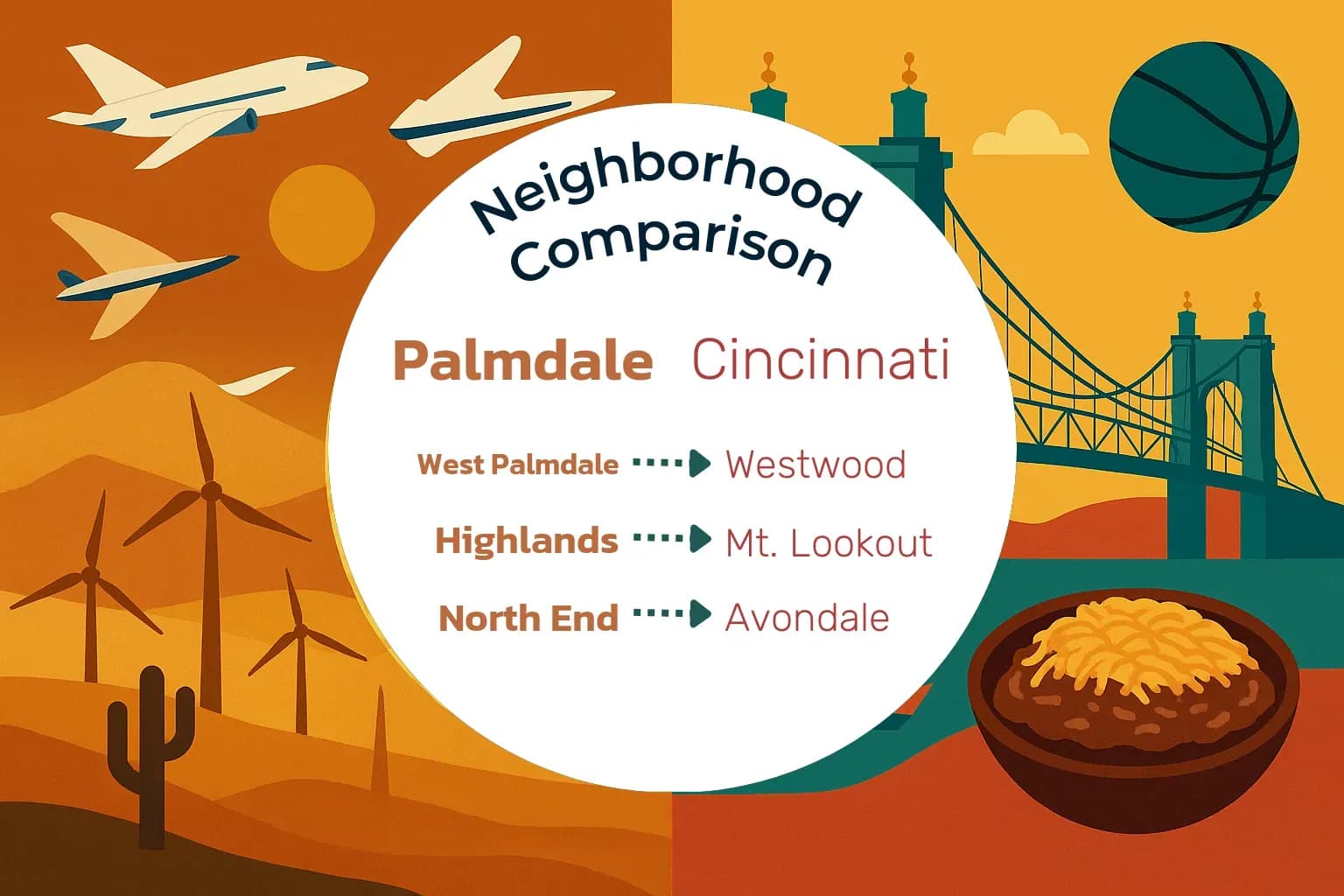 Palmdale vs Cincinnati Neighborhood Comparison