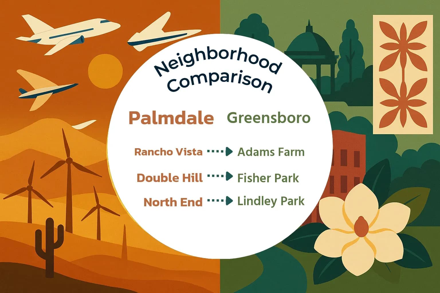 Palmdale vs Greensboro Neighborhood Comparison