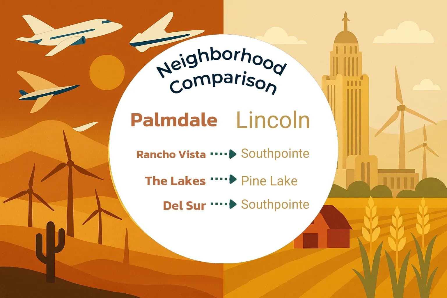 Palmdale vs Lincoln Neighborhood Comparison