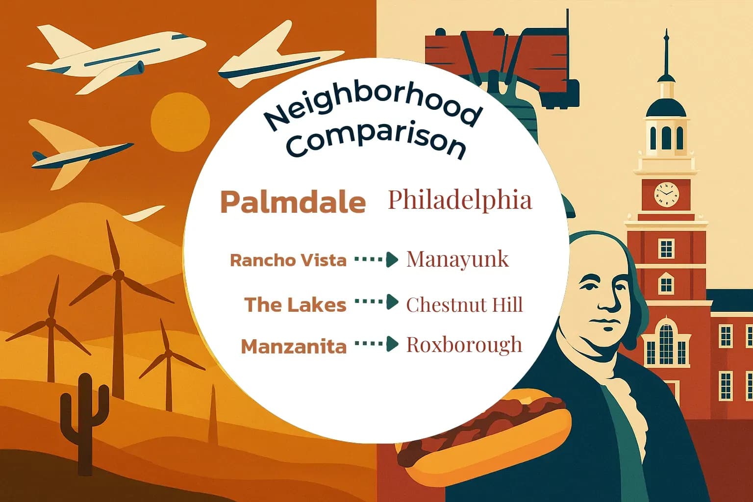 Palmdale vs Philadelphia Neighborhood Comparison