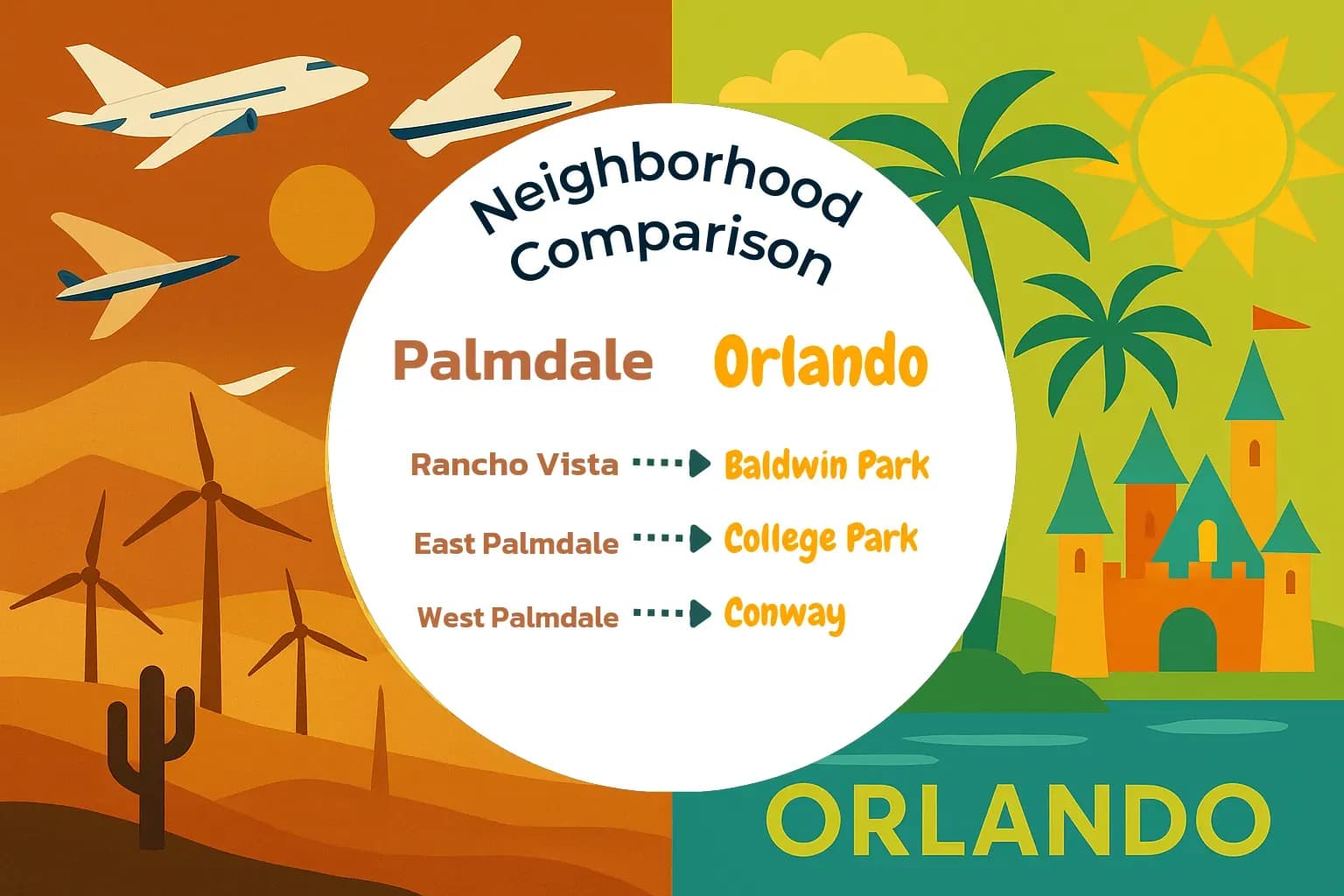 Palmdale vs Orlando Neighborhood Comparison
