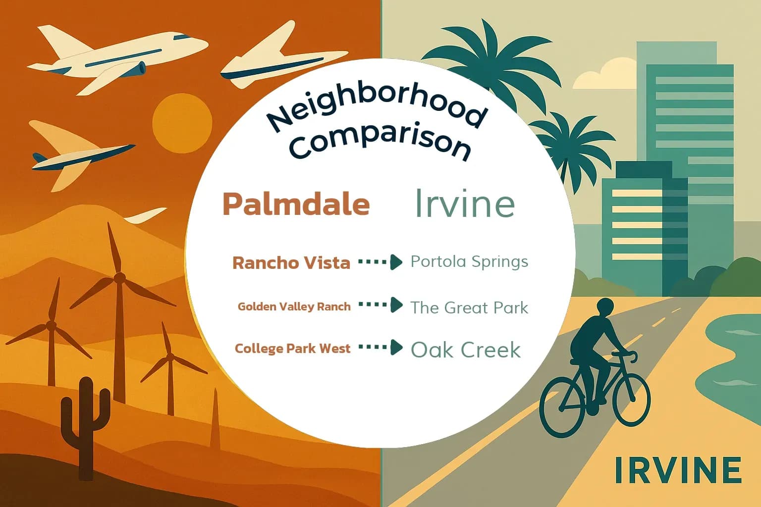 Palmdale vs Irvine Neighborhood Comparison
