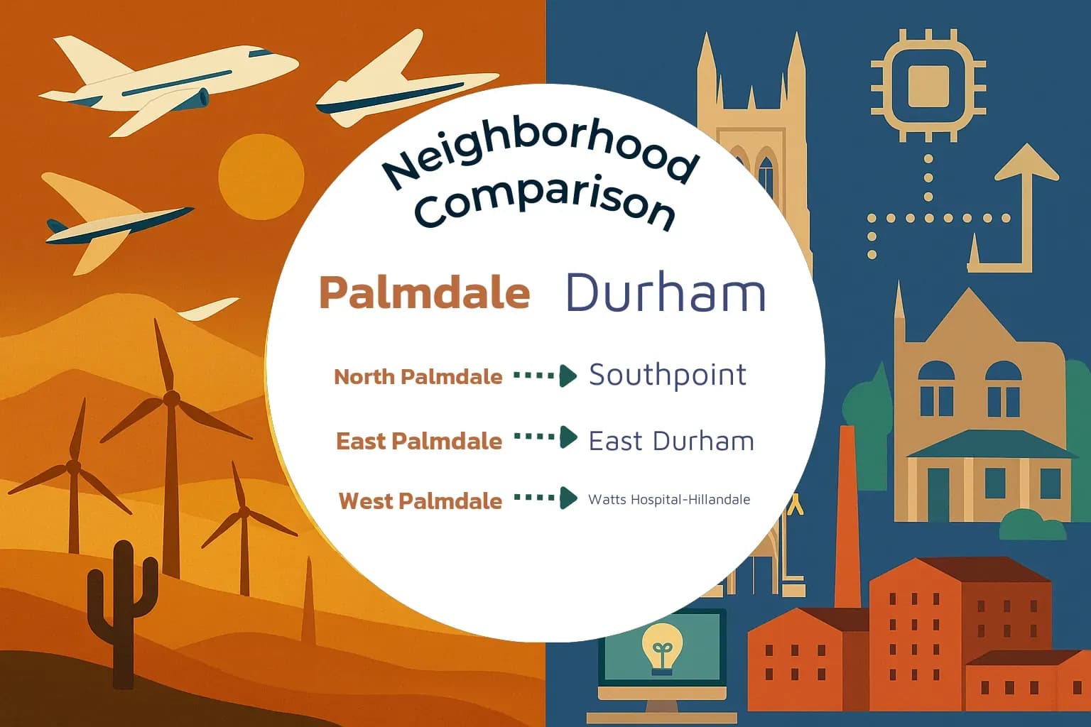 Palmdale vs Durham Neighborhood Comparison