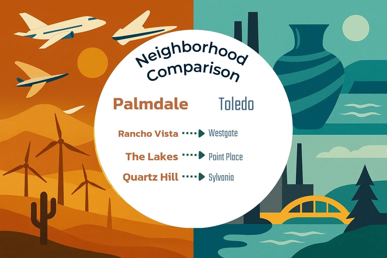 Palmdale vs Toledo Neighborhood Comparison
