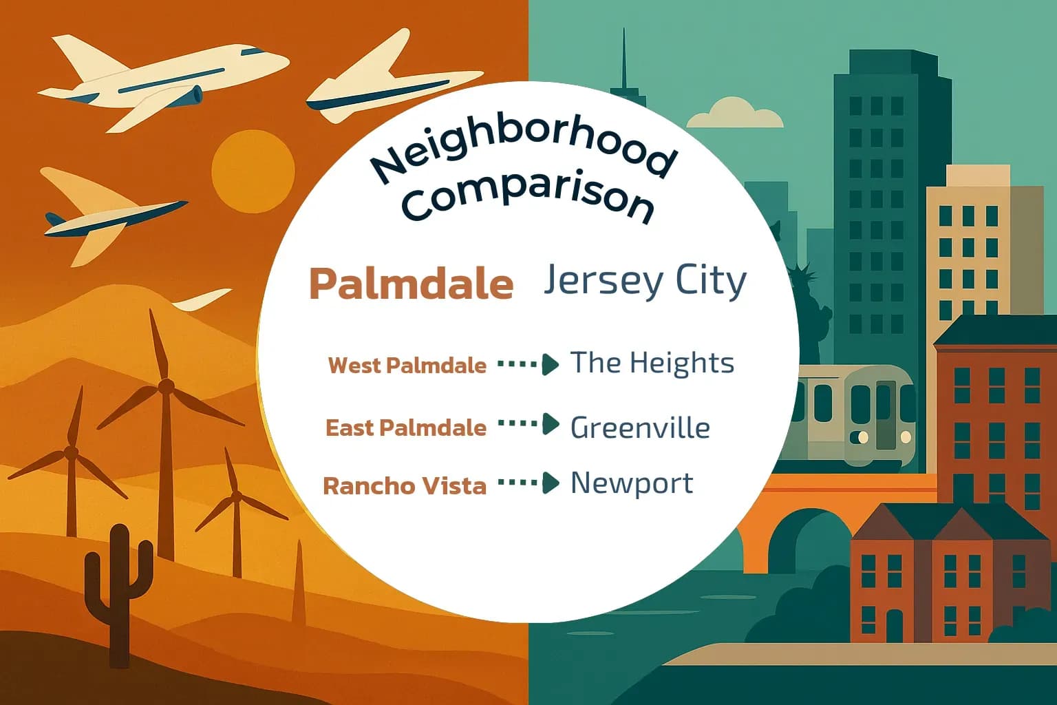 Palmdale vs Jersey City Neighborhood Comparison