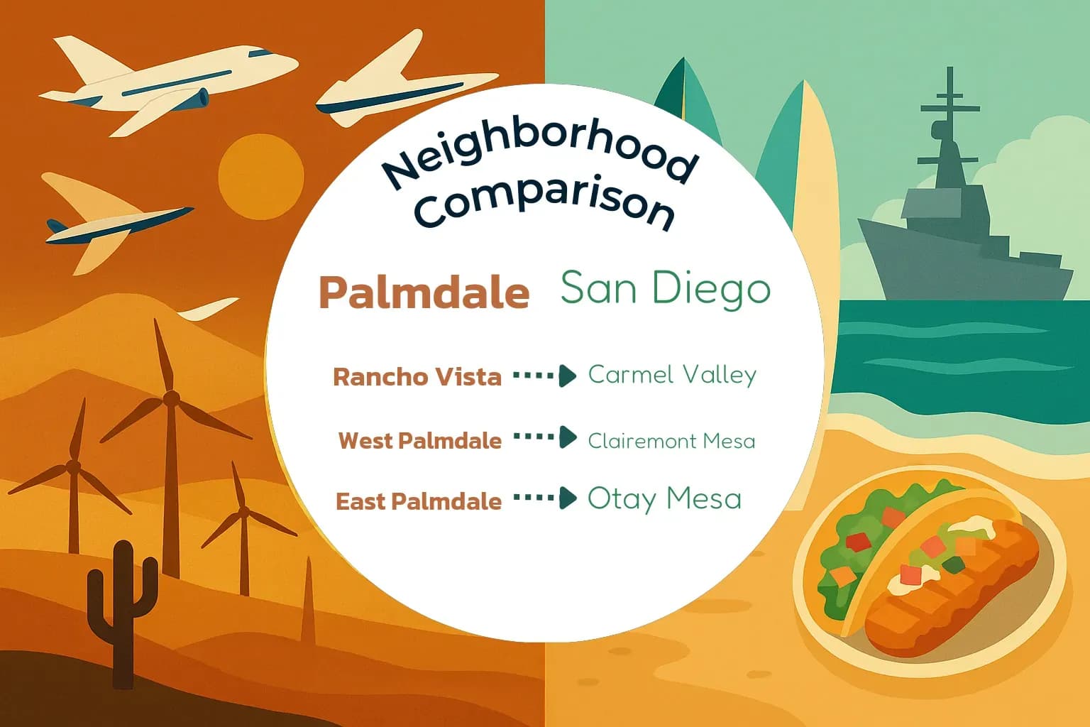 Palmdale vs San Diego Neighborhood Comparison