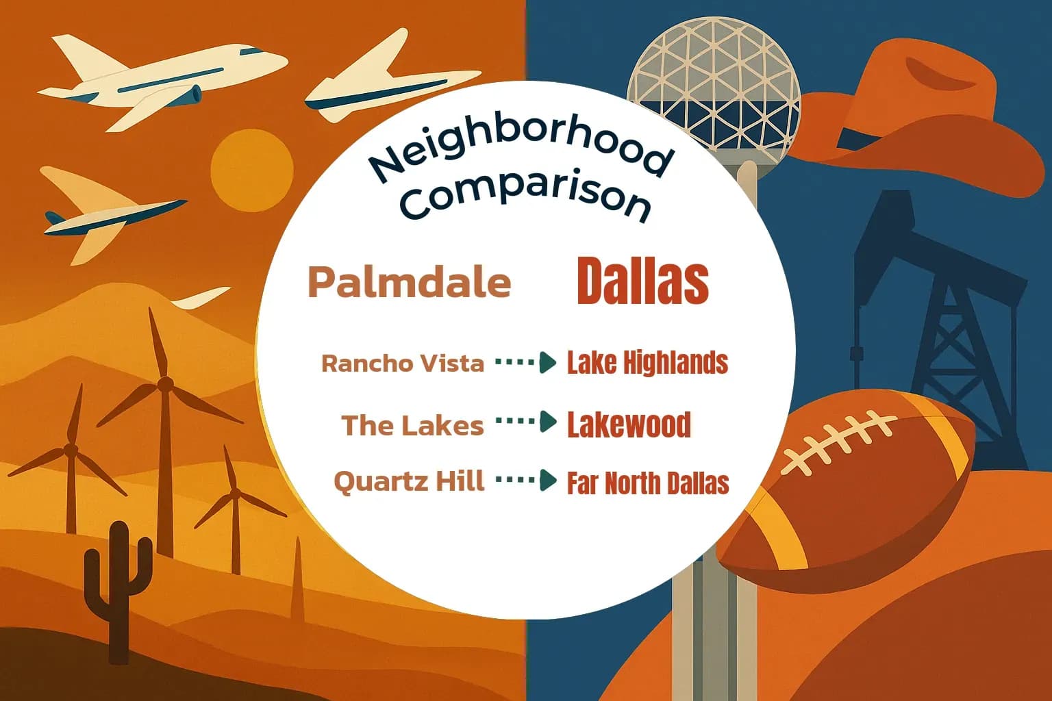 Palmdale vs Dallas Neighborhood Comparison