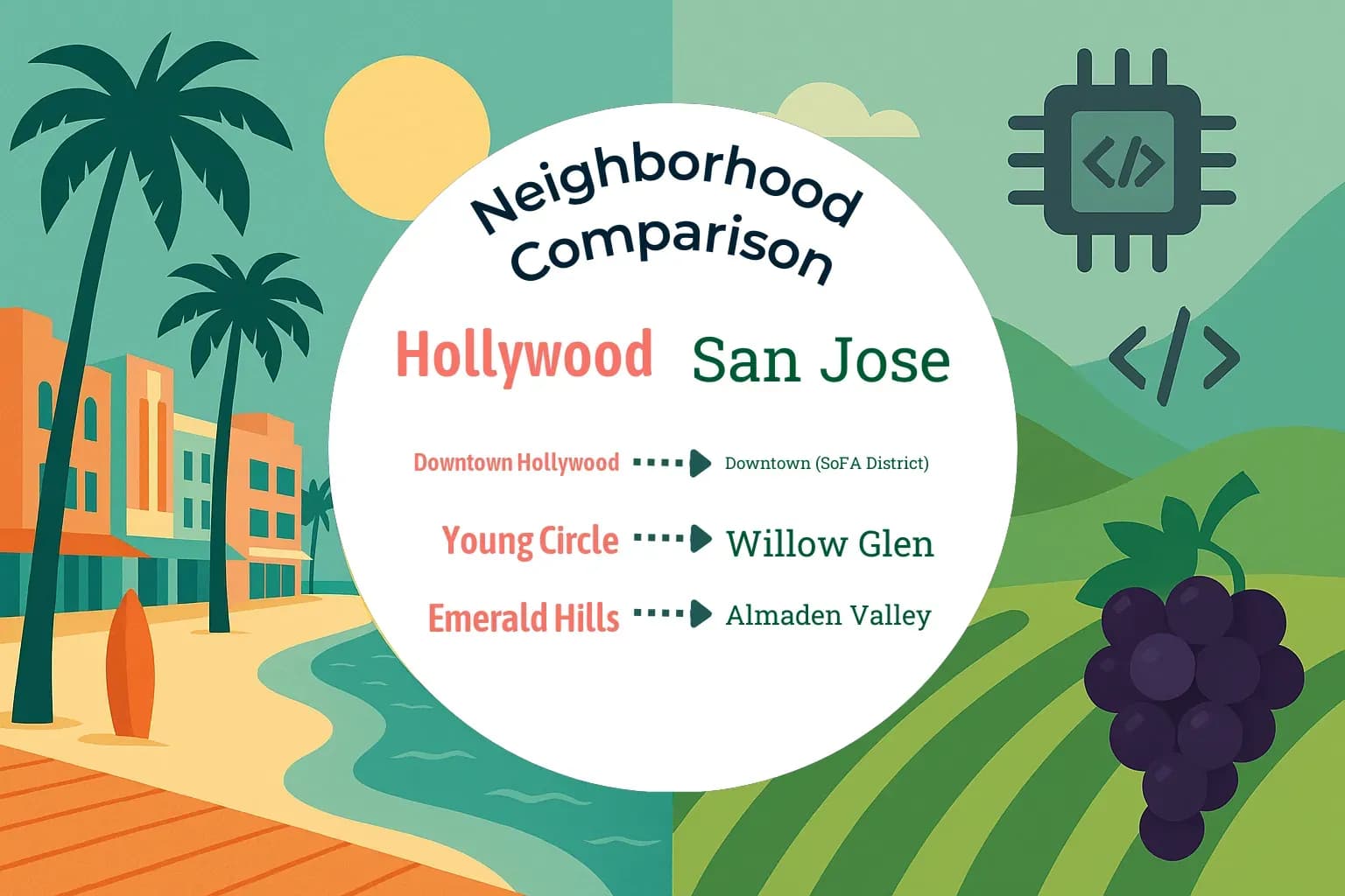 Hollywood vs San Jose Neighborhood Comparison
