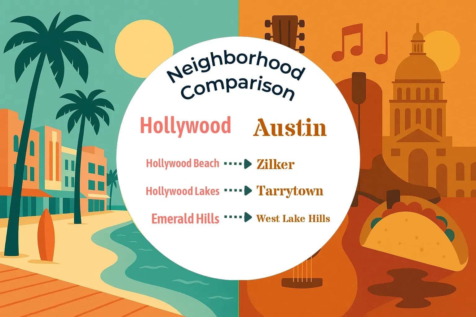 Hollywood vs Austin Neighborhood Comparison