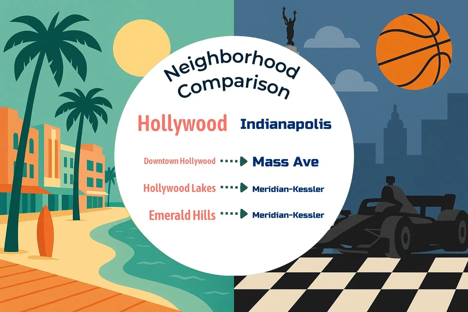 Hollywood vs Indianapolis Neighborhood Comparison
